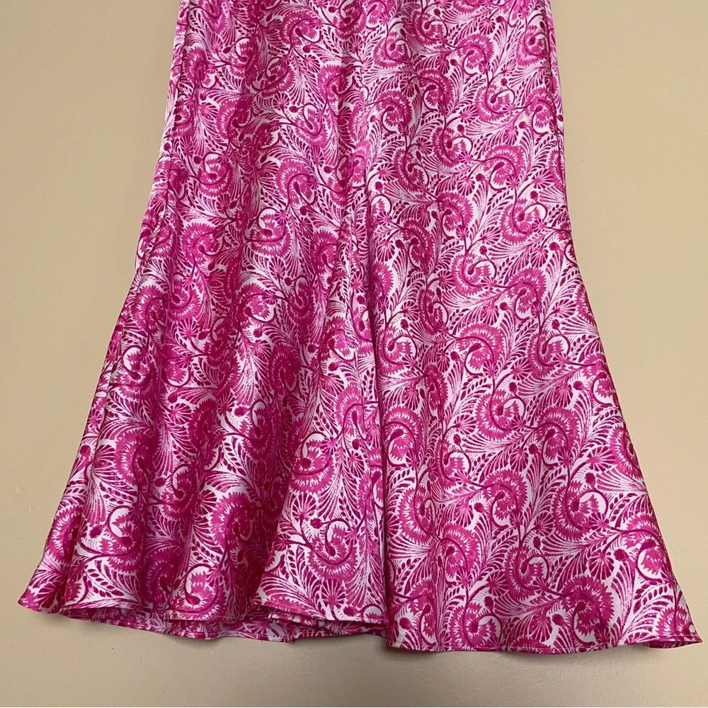 J. Crew Midi Flare Slip Skirt XXS Romantic Silky Satin Paisley Going out Party